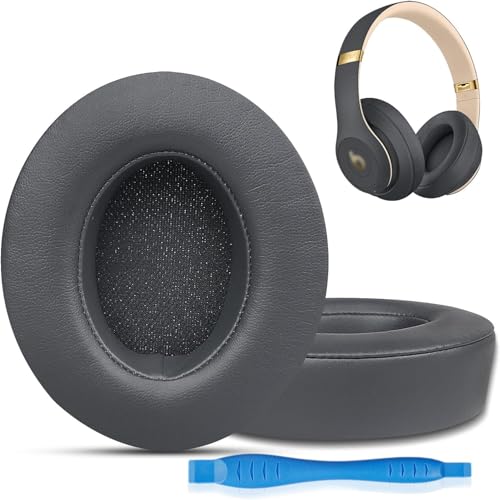 GEVO GVOEARS Replacement Ear Pads for Beats Studio 3, Ear Cushions for Studio 2 & 3 Wired Wireless Headphone Not Fit for Beats Solo On-Ear, Stronger 3M Adhesive Tape Thicker Memory Foam(Titanium Grey) - Image 1