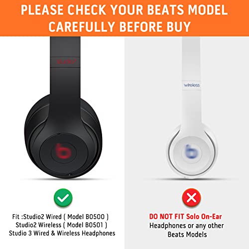 GEVO GVOEARS Replacement Ear Pads for Beats Studio 3, Ear Cushions for Studio 2 & 3 Wired Wireless Headphone Not Fit for Beats Solo On-Ear, Stronger 3M Adhesive Tape Thicker Memory Foam(Titanium Grey) - Image 2