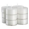 Unscented White Tea Light Candles in Clear Cup Burn 45 Hour Set of 12