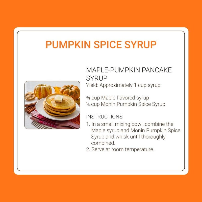 Monin Pumpkin Spice Syrup - 750 ml, Natural Flavors with Nutmeg and Cinnamon for Lattes, Mochas, and More - Image 5