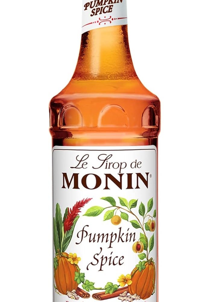 Monin Pumpkin Spice Syrup - 750 ml, Natural Flavors with Nutmeg and Cinnamon for Lattes, Mochas, and More - Image 1