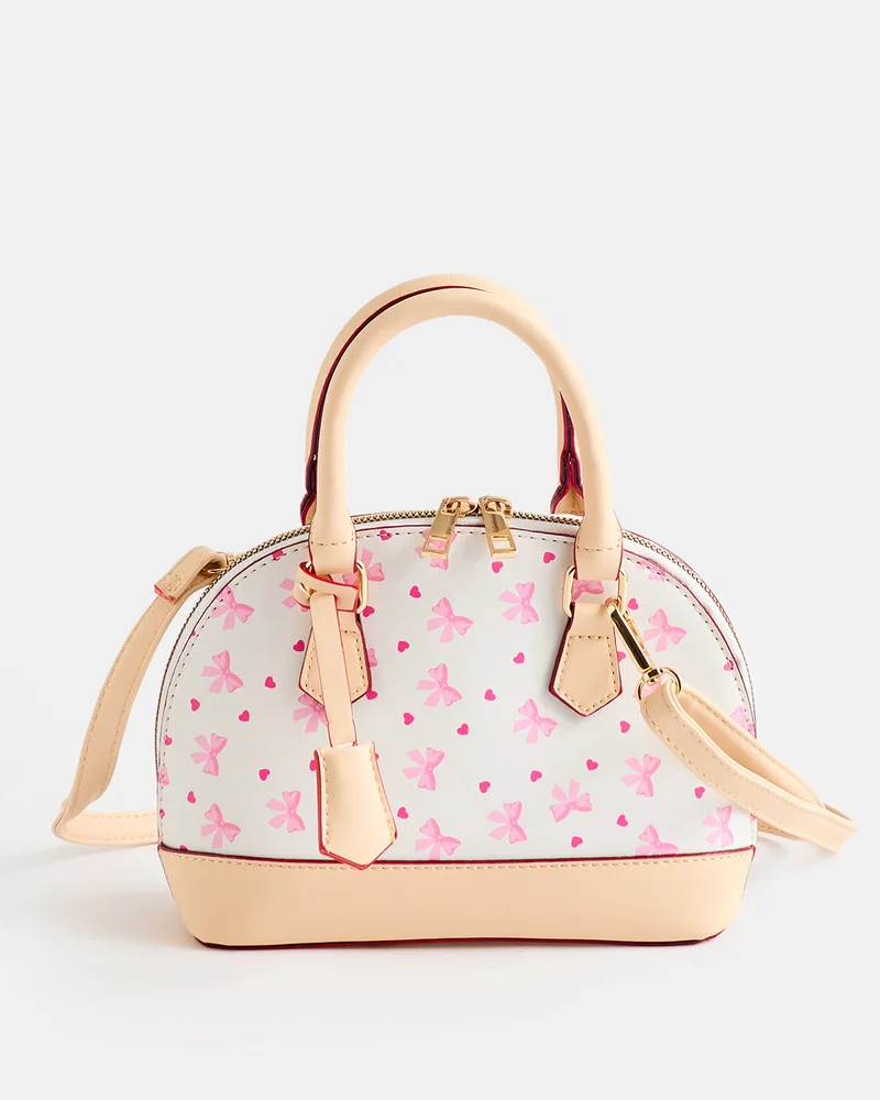 Redtag Girls Beige Embellished Crossbody Bag