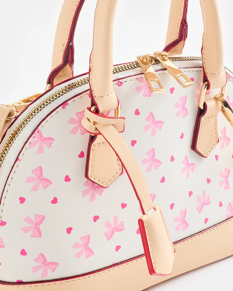 Redtag Girls Beige Embellished Crossbody Bag