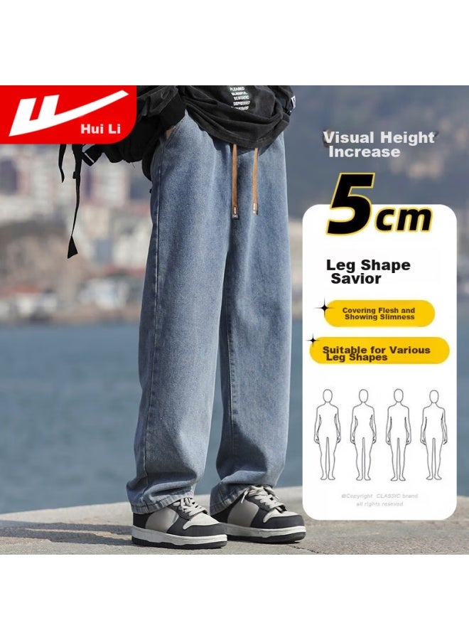 Warrior Denim Jeans For Men, Spring And Autumn Loose Straight-leg Pants, American Retro Wide-leg Casual Trousers, Dark Blue XL - Image 2