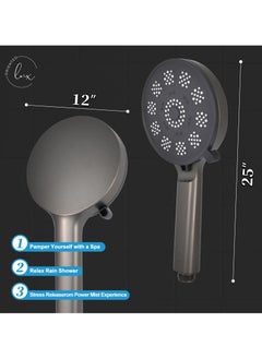 Luxoriented Luxoriented 12" Gunmetal Masterpiece – Big Shower Size, 3 Shower Modes Powerful Rainfall, Relaxing Mist, Jetting Spa - Eco-Conscious Design, Effortless Installation  - Image 5
