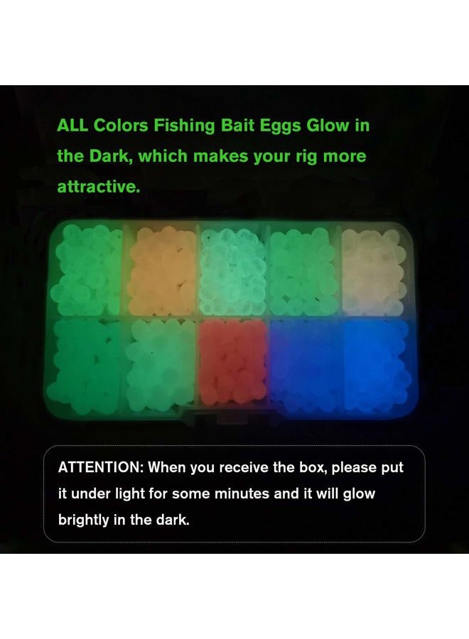 Dovesun Fishing Beads Assorted Beads Fishing Bait Eggs 10 Colors A-Glow in Dark 0.24in(600pcs) - Image 4