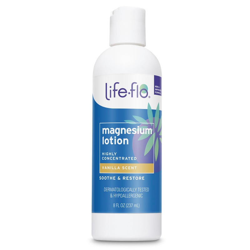 LIFE-FLO Magnesium Lotion, Vanilla Scent - New, Improved Body Lotion w/Magnesium Chloride from The Zechstein Seabed - Soothes Muscles, Joints When Massaged into Skin - Great for Adults and Kids - 8oz - Image 1