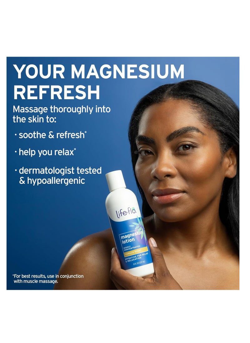 Life-flo Life-flo Magnesium Lotion, Vanilla Scent - Relief and Relaxation with Magnesium Chloride from The Zechstein Seabed - Dermatologist Tested, Hypoallergenic, 60-Day Guarantee, Not Tested on Animals, 8oz  - Image 3