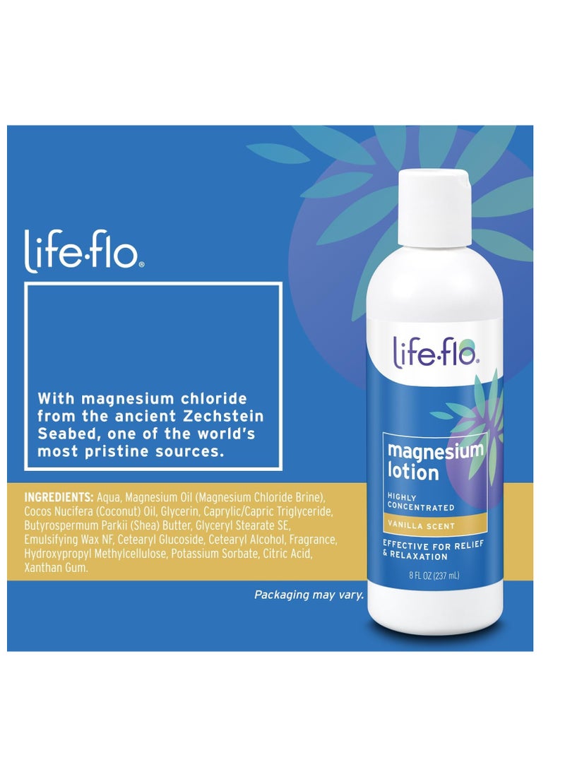 Life-flo Life-flo Magnesium Lotion, Vanilla Scent - Relief and Relaxation with Magnesium Chloride from The Zechstein Seabed - Dermatologist Tested, Hypoallergenic, 60-Day Guarantee, Not Tested on Animals, 8oz  - Image 2