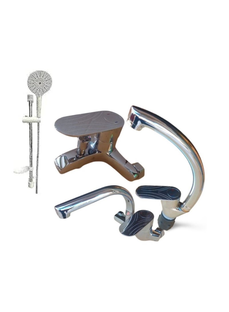 Bath Mixer Set - 4 Pieces - Image 2