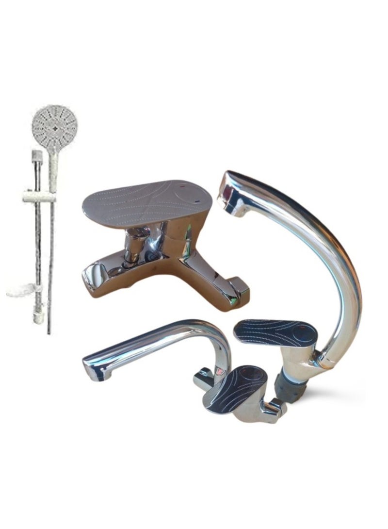 Bath Mixer Set - 4 Pieces - Image 1