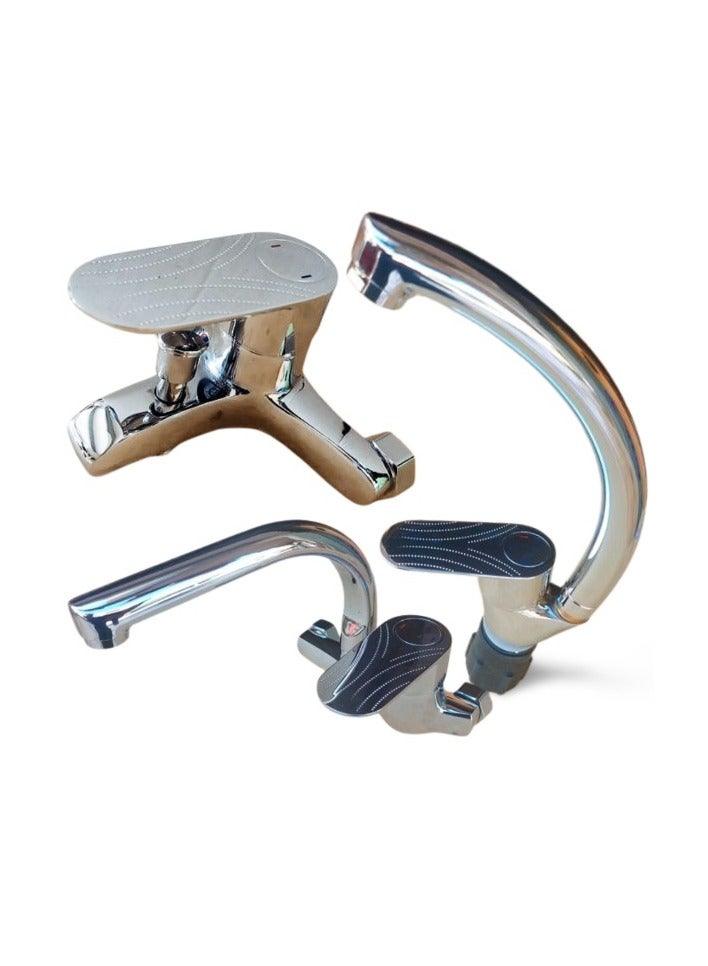 Bath Mixer Set - 4 Pieces - Image 3