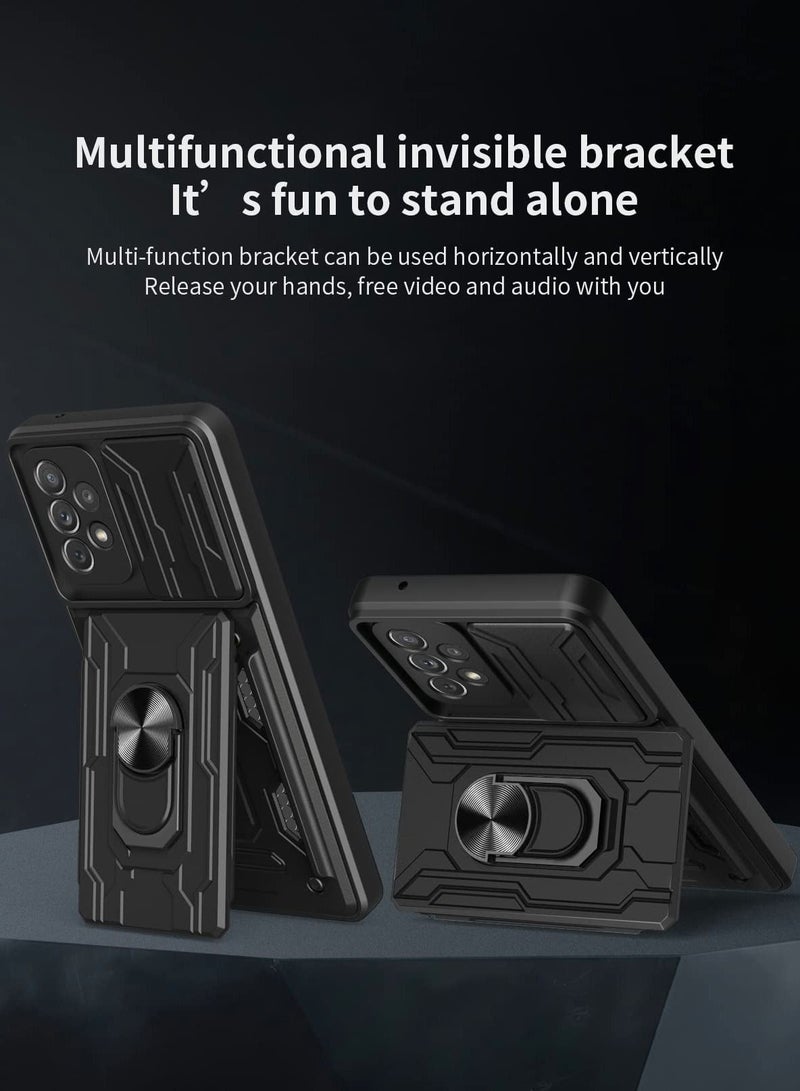 Y&D Case for Samsung Galaxy Note 20 Ultra Cover Slide Camera Kickstand＆Card Holder Armor Slim Heavy Duty (Black） - Image 2