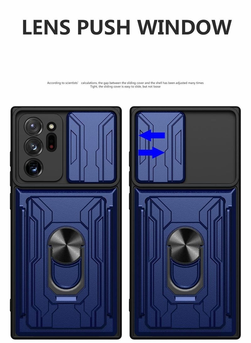 Y&D Case for Samsung Galaxy Note 20 Ultra Cover Slide Camera Kickstand＆Card Holder Armor Slim Heavy Duty (Black） - Image 4