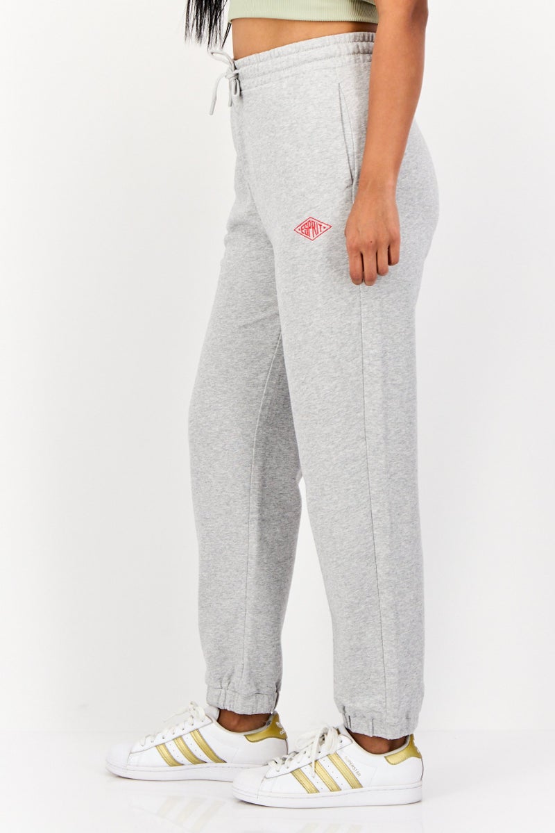 ESPRIT Women Regular Fit Embroidered Logo Sweatpants, Grey - Image 3