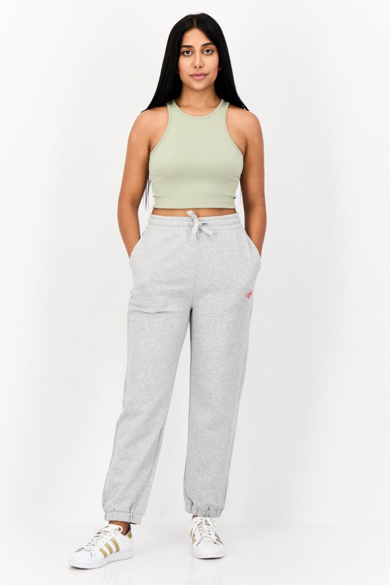 ESPRIT Women Regular Fit Embroidered Logo Sweatpants, Grey - Image 4