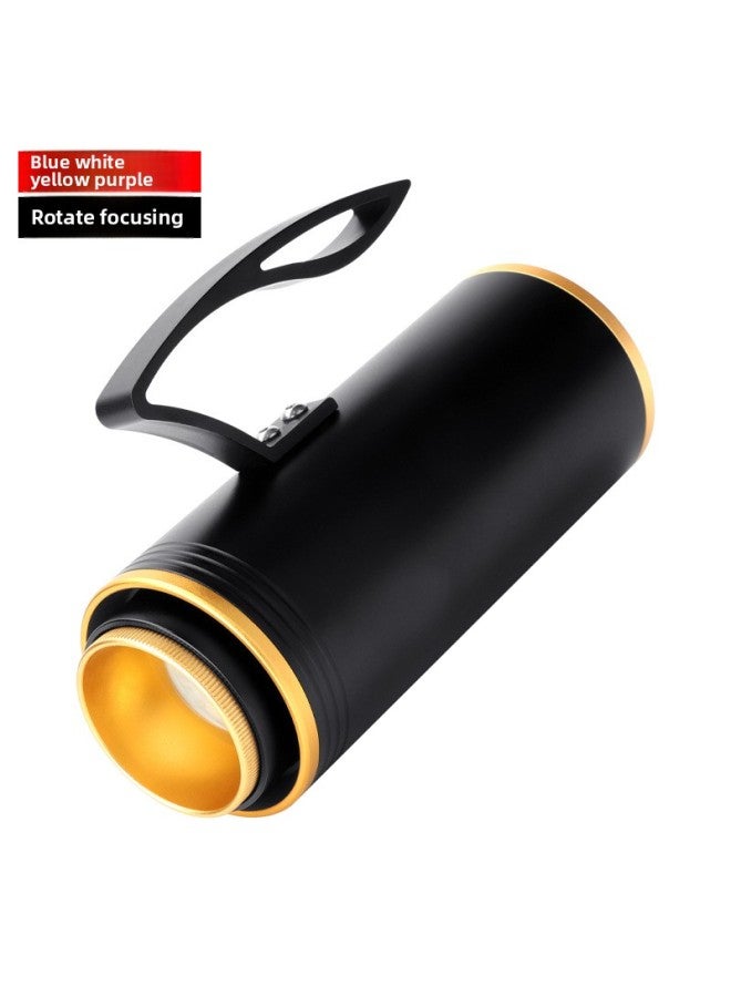 Highlight High-power LED Night Fishing Lamp Floor-standing Rechargeable Portable T6 Blue Light Flashlight Purple Fishing Lamp 