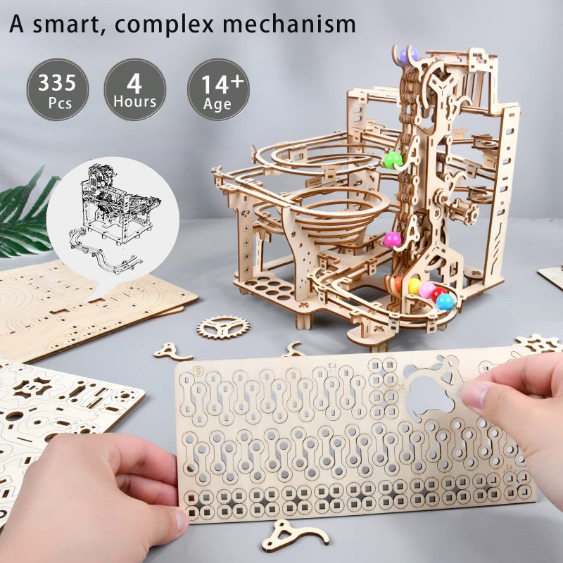 varbertos 3D Wooden Puzzles Marble Run Chain Kit Wood Creative Mechanical Puzzles Assembly Model Building Kits to Build for Adults  Kids DIY Wooden Puzzle Hobbies Toys for Adults Teens Gifts - Image 3