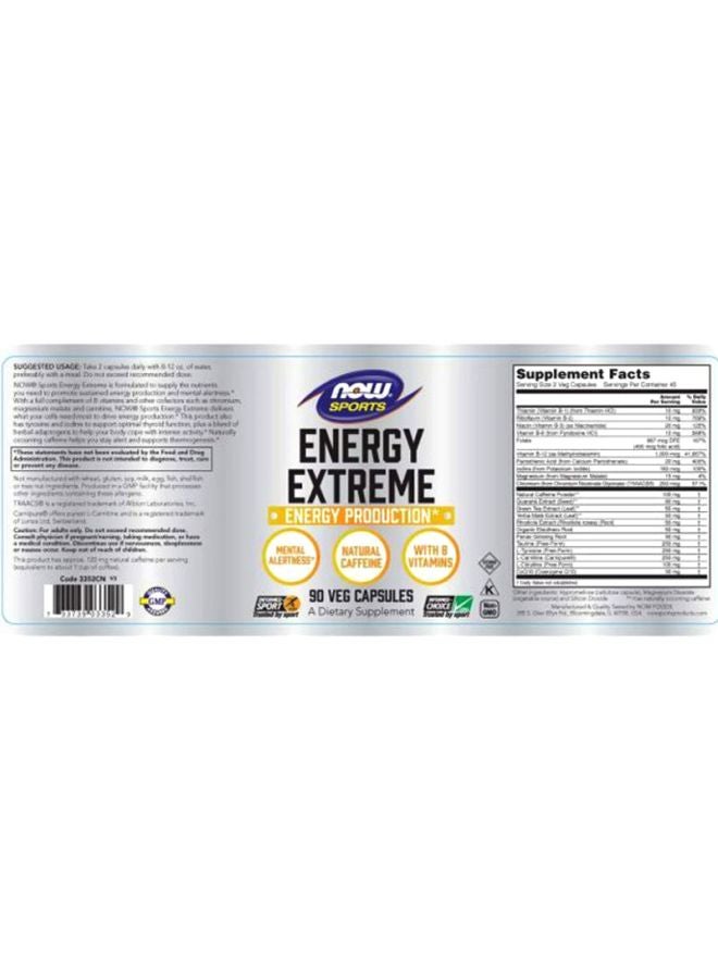 Now Foods Sports Energy Extreme Dietary Supplement - 90 Capsules - Image 2