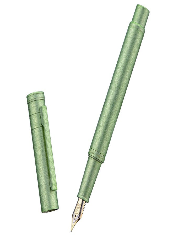 Asvine Hongdian 1851 Forest Fountain Pen Applegreen Ice Flowers, Extra Fine Nib Classic Design with Converter and Metal Pen Case - Image 2