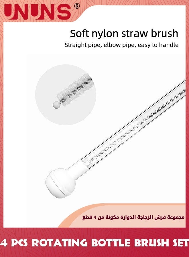 UNUNS Baby Bottle Cleaning Brush Set,360° Degrees Rotating Scrub Feeding Bottle,Silicone Bent Handle,Cleaning Tools For Washing Bottles,Sports Bottle,Vase,Glassware,Blue Green - Image 5