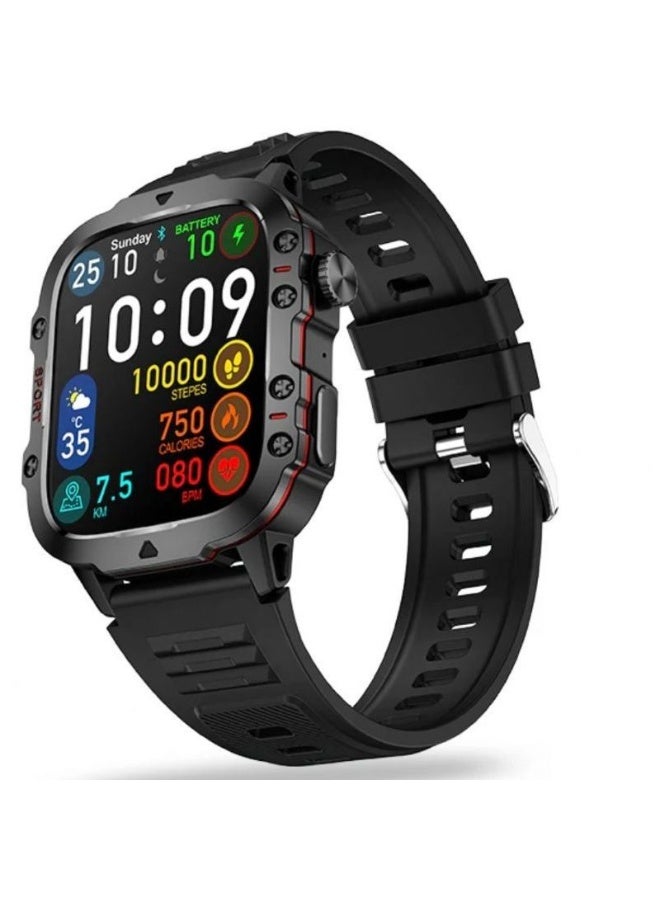 Aolon Tetra S2 Men’s Smartwatch with Wireless Calling & Notifications – 1.96” HD Display, IP68 Waterproof, Zinc Alloy Body - Image 1