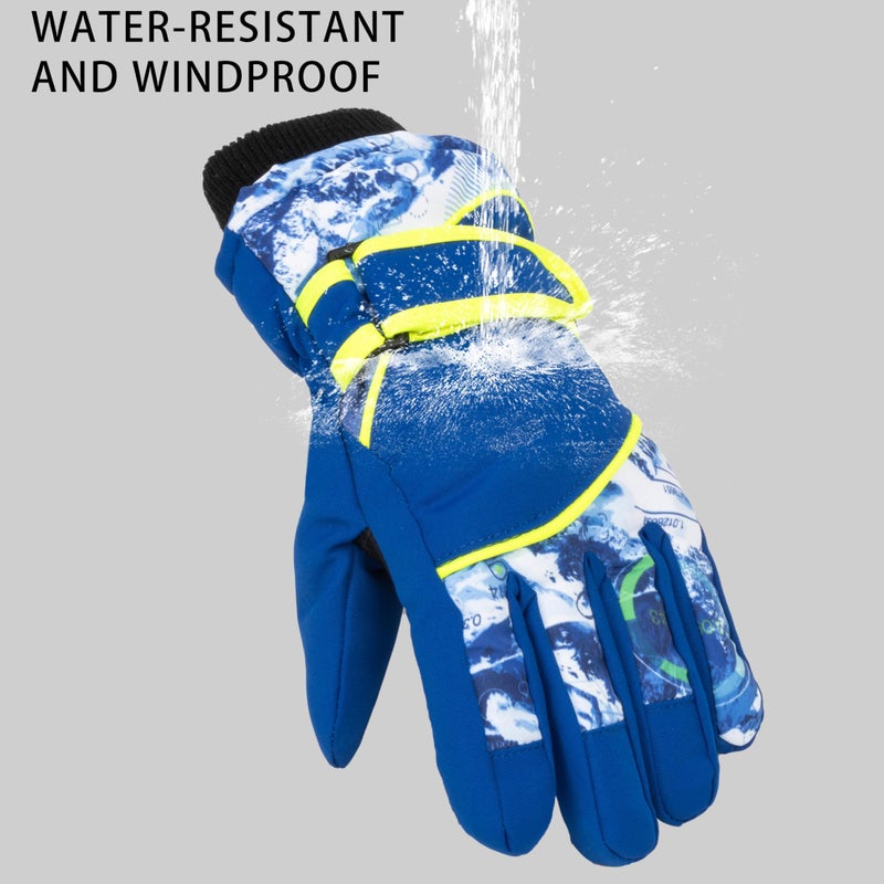 CaySep Kids Winter Snow Ski Gloves for Boys Girls Water-Repellent Cold-Weather Warm Thick Fleece Gloves for 4-7 Years Old - Image 2