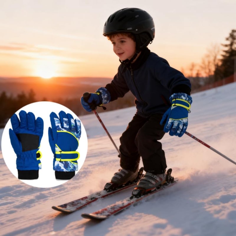 CaySep Kids Winter Snow Ski Gloves for Boys Girls Water-Repellent Cold-Weather Warm Thick Fleece Gloves for 4-7 Years Old - Image 4