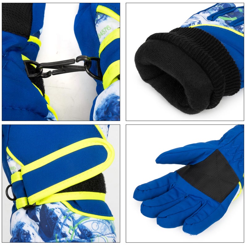 CaySep Kids Winter Snow Ski Gloves for Boys Girls Water-Repellent Cold-Weather Warm Thick Fleece Gloves for 4-7 Years Old - Image 3