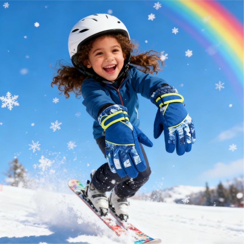 CaySep Kids Winter Snow Ski Gloves for Boys Girls Water-Repellent Cold-Weather Warm Thick Fleece Gloves for 4-7 Years Old - Image 5
