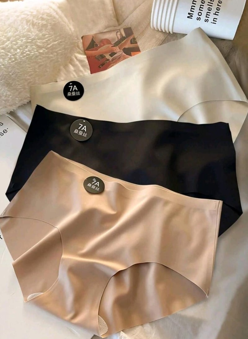 شي إن 3 قطع/عبوة سراويل داخلية نسائية الخصر بدون درزات عالية الجودة قابلة للتنفس - Image 2