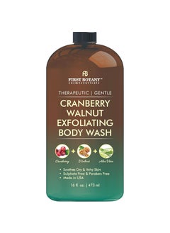 First Botany ALL Natural Body Wash  Fights Body Odor Athletes Foot Jock Itch Nail Issues Dandruff Acne Eczema Shower Gel for Women  Men Skin Cleanser 16 fl oz Cranberry Walnut 