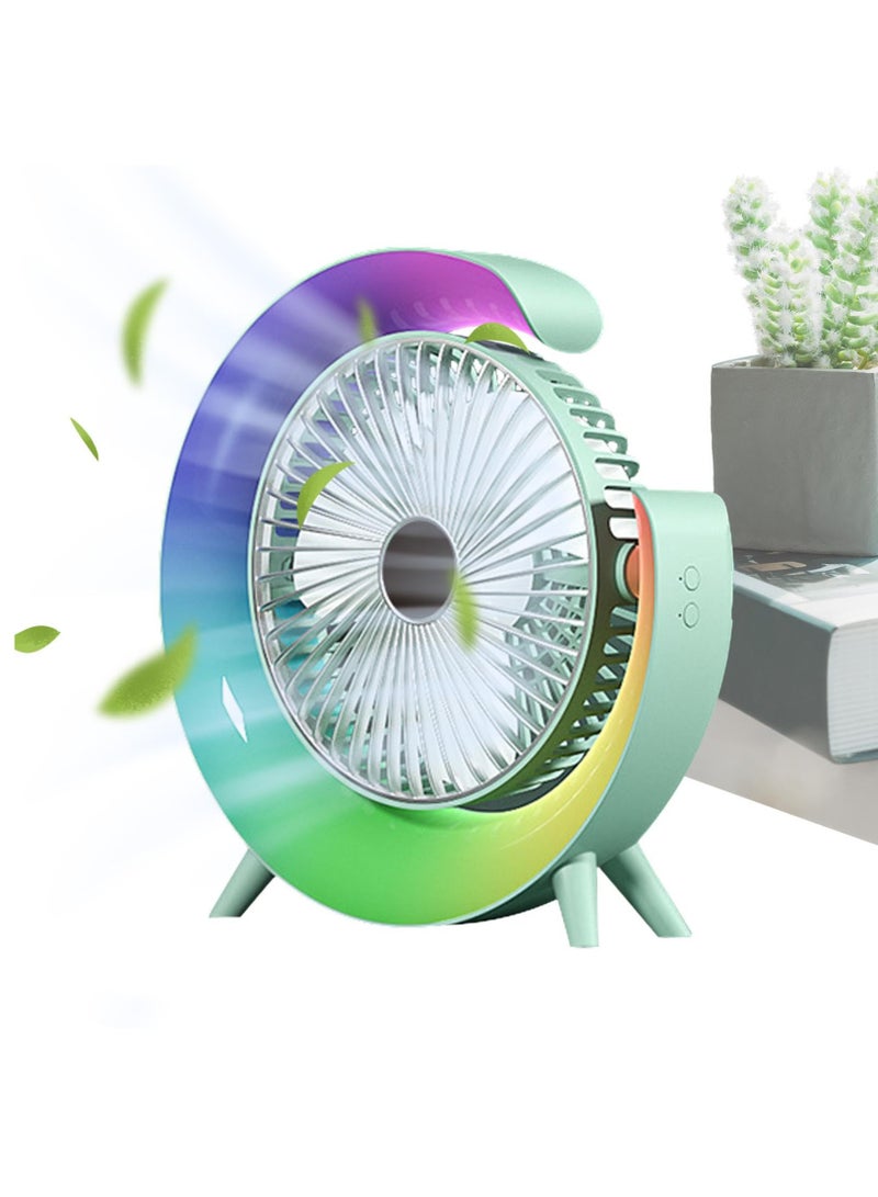 Excefore Portable Desk Fan, Table Clip Fan, Cordless Desk Fan, 3 Speeds Desktop Table Cooling Fan Plug-in, Rotation Strong Wind, Quiet Personal Small Cooler for Home Desktop Offices Travel Bedroom - Image 1