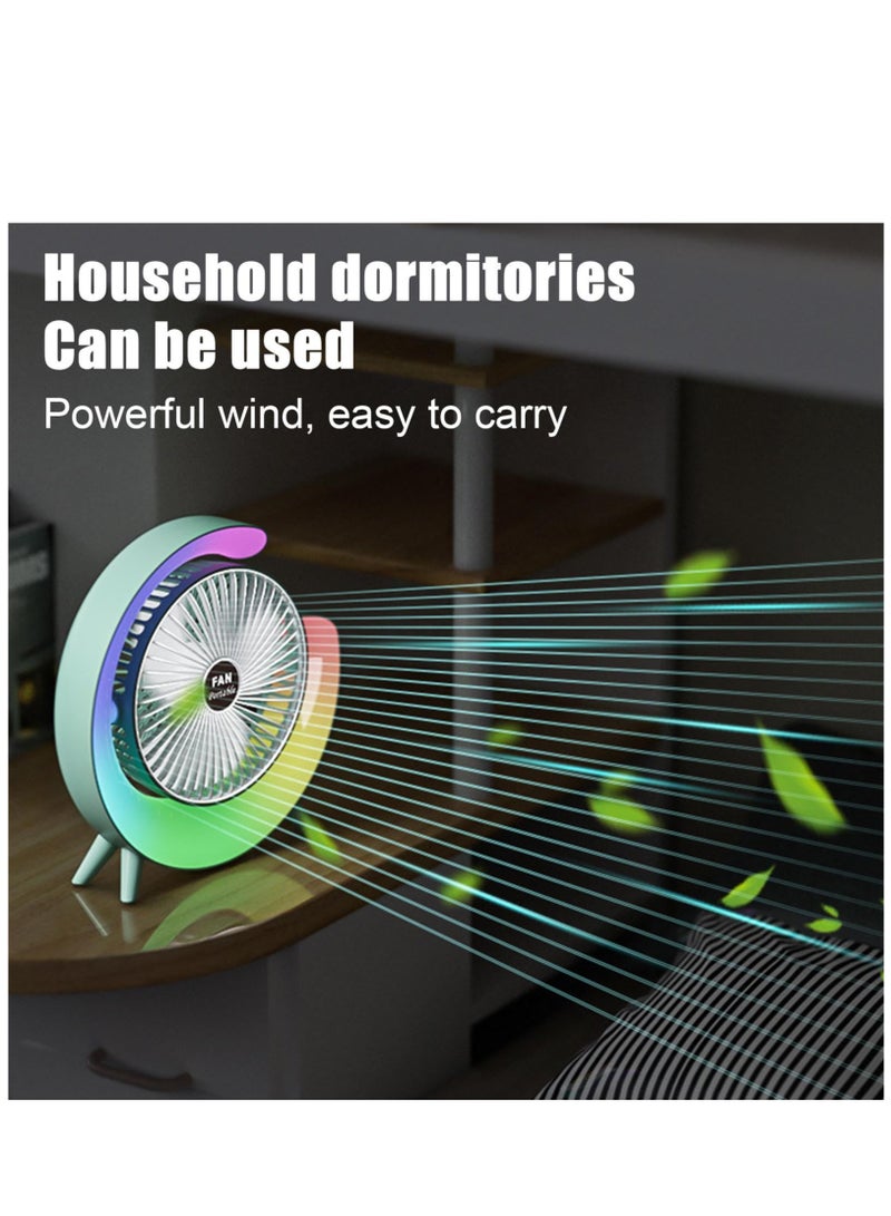 Excefore Portable Desk Fan, Table Clip Fan, Cordless Desk Fan, 3 Speeds Desktop Table Cooling Fan Plug-in, Rotation Strong Wind, Quiet Personal Small Cooler for Home Desktop Offices Travel Bedroom - Image 3