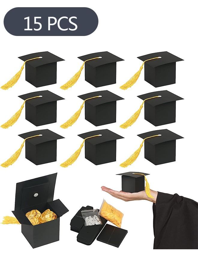 Ant 15-Piece Graduation Hat Candy Box, Graduation Gift Box with Fringe for Graduation Party Supplies Decorative, Candy Chocolate Souvenirs Box - Image 1