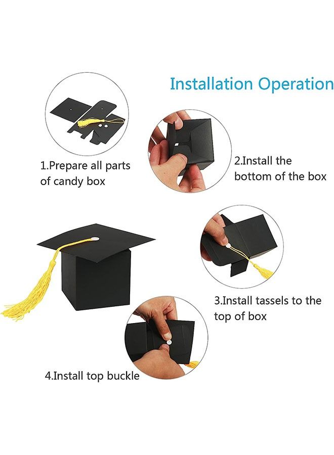 Ant 15-Piece Graduation Hat Candy Box, Graduation Gift Box with Fringe for Graduation Party Supplies Decorative, Candy Chocolate Souvenirs Box - Image 3