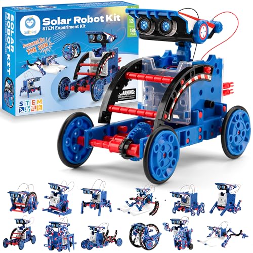 Sillbird Solar Robot Building Kit STEM Gift for Boys Aged 8-12, 12-in-1 DIY Science Educational Robotic Toys for Kids Teens Birthday, Powered by The Sun with 190 Pieces - Image 1