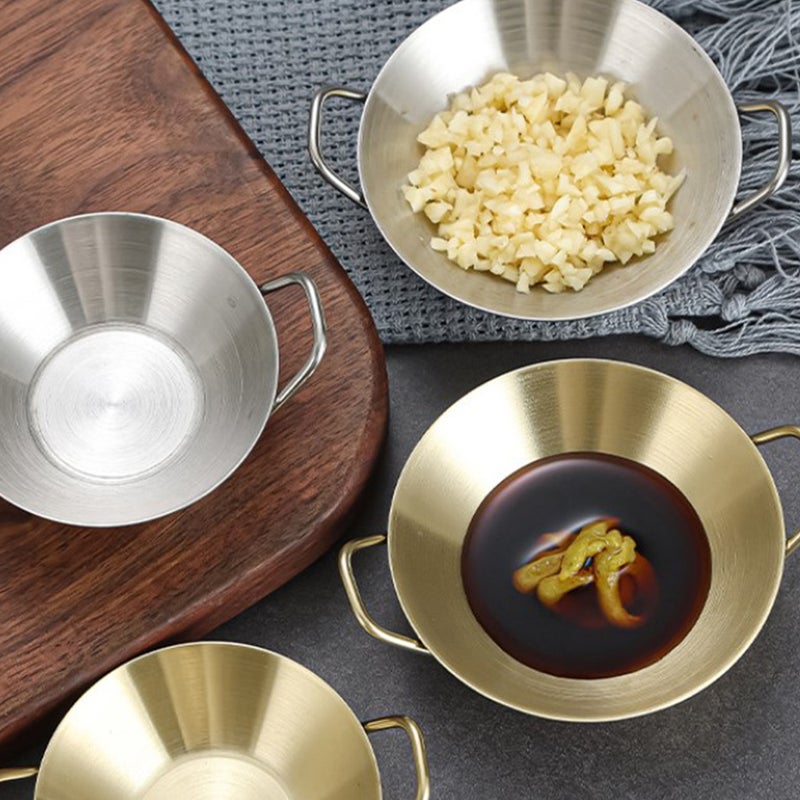 🍳 طبق توابل من الستانلس ستيل على الطراز الكوري مع مقبض للتزيين 9 5x7 5 سم - Image 4