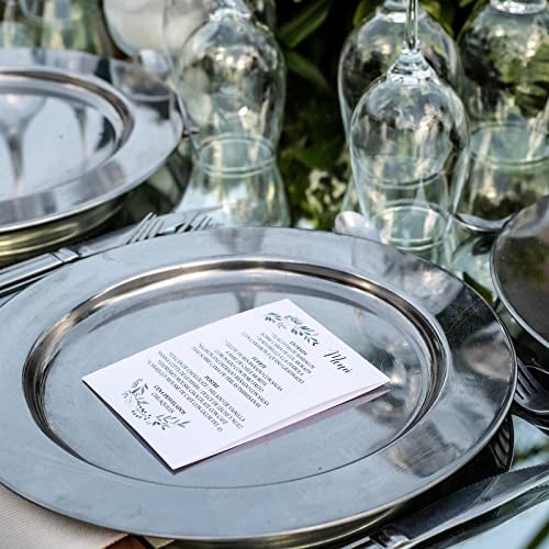 Kazozobi 13" Stainless Steel Handmade Charger Plates, Silver Charger Plates, Metal Silver Chargers for Dinner Plates, Plate Chargers Set of 6 - Image 3