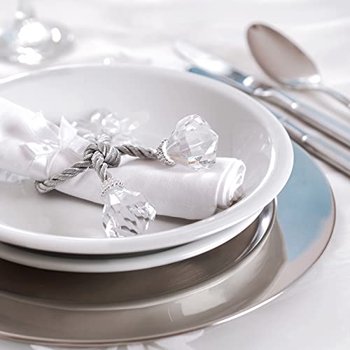 Kazozobi 13" Stainless Steel Handmade Charger Plates, Silver Charger Plates, Metal Silver Chargers for Dinner Plates, Plate Chargers Set of 6 - Image 5
