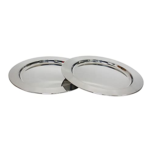 Kazozobi 13" Stainless Steel Handmade Charger Plates, Silver Charger Plates, Metal Silver Chargers for Dinner Plates, Plate Chargers Set of 6 - Image 2