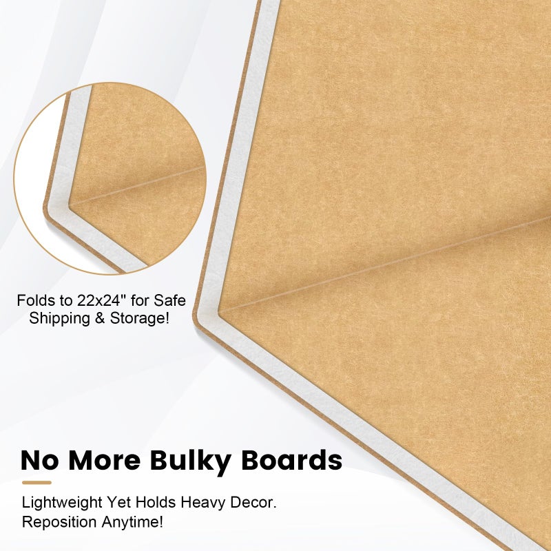zimumoda Bulletin Board, 60 x 24 in Felt Pin Board - Cork Board Alternative for Wall, Foldable Picture Self-Adhesive Vision Prayer Board with 20 Pushpins 10 Cards - Lightweight Home/Office DÃ©cor - Image 2