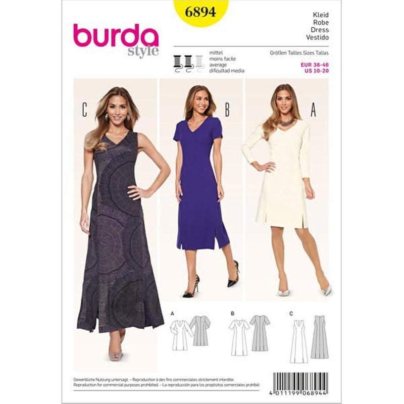 Burda Style Sewing Pattern B6894 Misses Dress