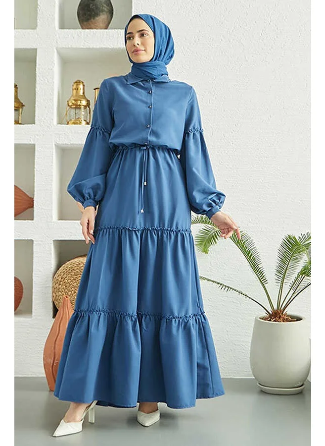 Neways 6567-CARLA Pleated Dress Indigo