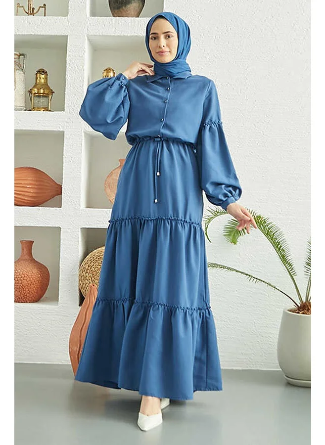 Neways 6567-CARLA Pleated Dress Indigo