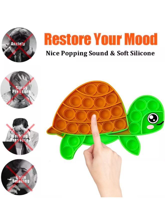 لعبة Push Pop Bubble Fidget من السيليكون للحيوان الحسي للضغط وتخفيف التوتر ومضادة للقلق ADHD والتوحد هدية خاصة فيدجيت بوبر للأطفال والكبار السلحفاة A - Image 3