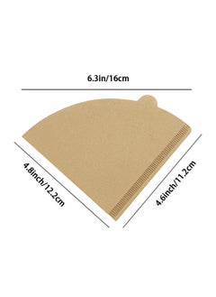 EqiEch 100-Piece Coffee Filter Paper V60 Size 02 Unbleached Natural Brown  - Image 2