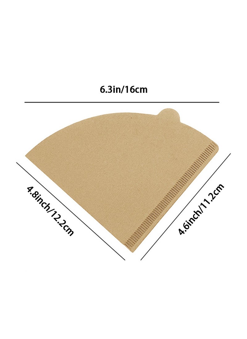 EqiEch - 100-Piece Coffee Filter Paper V60 Size 02 Unbleached Natural Brown - Image 1