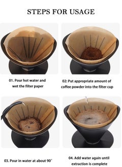EqiEch 100-Piece Coffee Filter Paper V60 Size 02 Unbleached Natural Brown  - Image 3