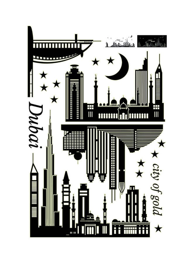 NIBEMINENT Dubai Glow In The Dark Wall Stickers Home Decoration Diy Removable Decals For Living Room Bedroom Large Sta-187 Black 60x90cm - Image 2